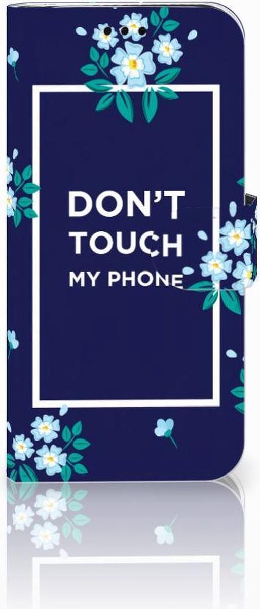 Samsung Galaxy J5 2017 Portemonnee Hoesje Flowers Blue DTMP