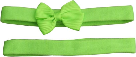 Jessidress Baby Haarbandjes met kleine strik - Neon Groen