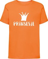 Oranje shirt Koningsdag | Prinsesje | Maat 122-128