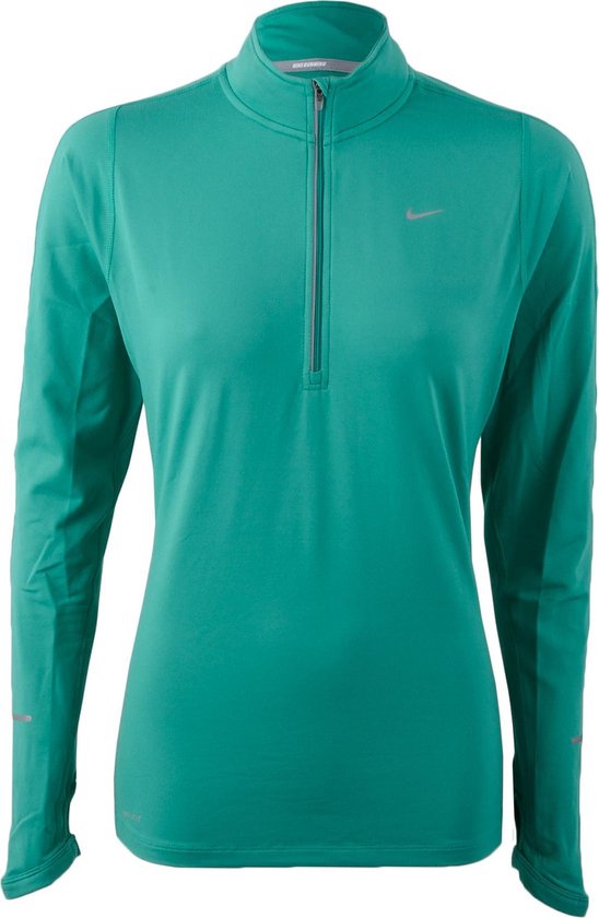 Nike Element Half-Zip Hardloop Longsleeve Shirt - Sportshirt - Vrouwen -  Maat L - Groen | bol.com
