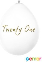 Ballonnen Twenty One Wit met opdruk Goud (lucht)