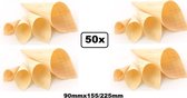 50x Amuse houten puntzak conisch 90mmx155/225mm.