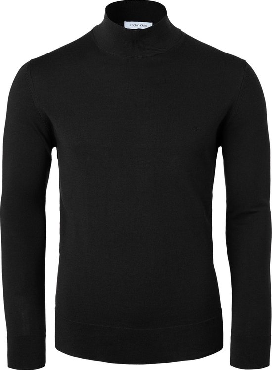 Calvin Klein superior wool mock neck pullover - turtleneck heren trui wol -  zwart | bol.com