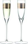 LSA Garbo Champagneflutes - Set van 2 Stuks - 150 ml - Transparant - Gouden Streep