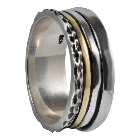 Schitterende Brede Handgemaakte Zilveren GGAAFF Ring 18.25 mm. (maat 57) model 3