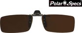 Polar Specs® 28x124 mm. Aluminium Opklapbare Voorhanger – Clip on Zonnebril – Brilclip – Voorzetbril – Polarized Brown – Unisex
