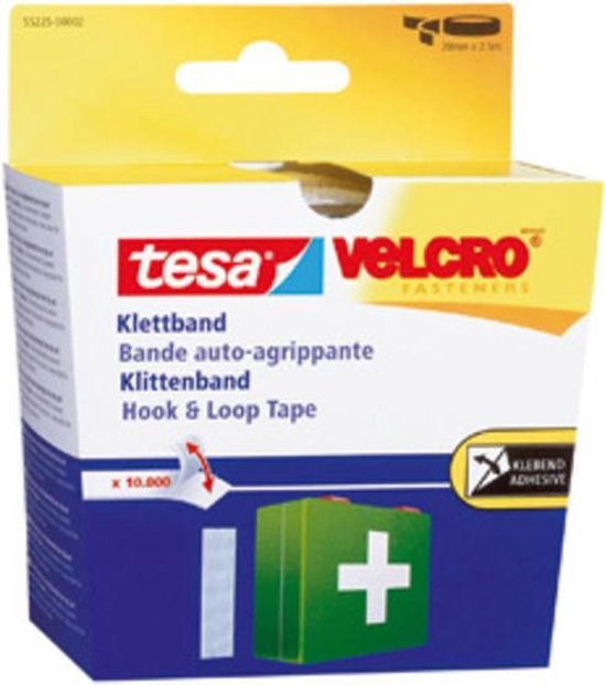 Tesa-Velcro Klittenband 55225-WI - 20 x 2500 mm - Wit - Tesa