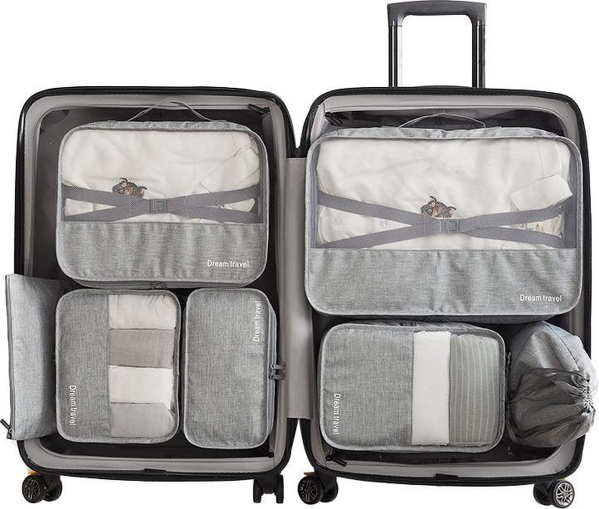 Luxe Packing Cubes set - Uitgebreide 7 delige set - Kleding organizer voor koffer en backpack - Baga