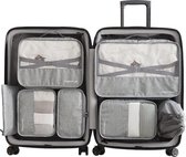 Luxe Packing Cubes set - Uitgebreide 7 delige set - Kleding organizer voor koffer en backpack - Bagage Organizers voor Kleding - Ondergoed - Schoenen - Elektronica - Waszak - Grijs