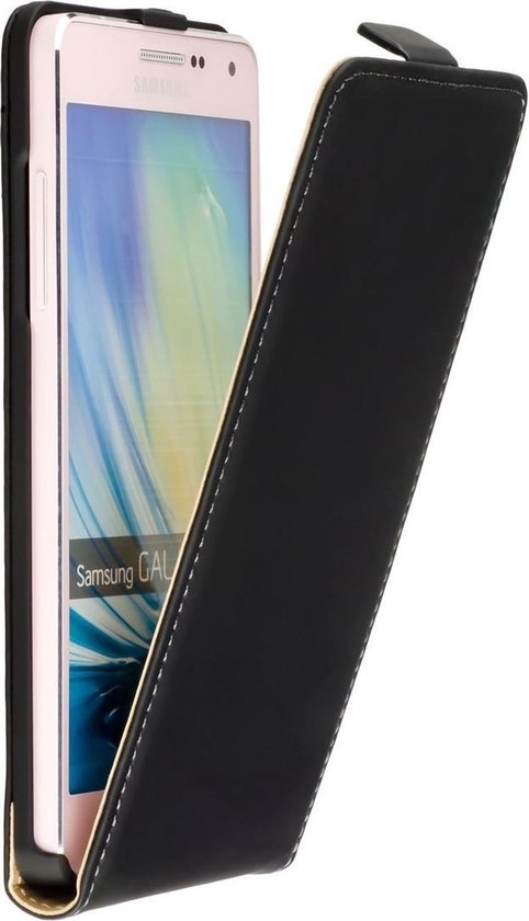 Lederen Samsung Galaxy A5 Flip Case Cover Hoesje Zwart Bol