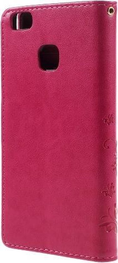 Etui livre Fleurs Huawei P9 Lite - Rose