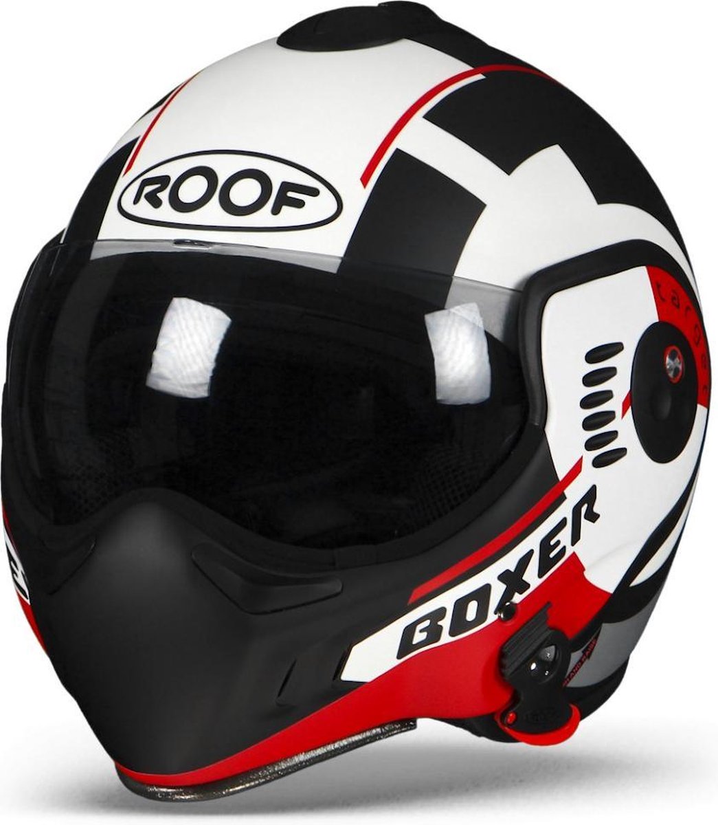 【新品未使用❗】ROOF BOXER V8 TARGET XXL ROOF Boxer V8 Target Mat Wit Zwart Rood Systeemhelm
