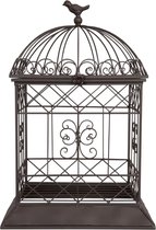Cage à oiseaux nostalgique en métal - 40x32x61 cm - marron