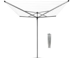 Brabantia Topspinner Droogmolen - met Metalen Grondanker - 40 m - Metallic Grey