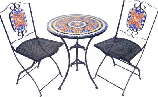 Bistrotafel met twee stoelen - mozaiek | bol.com