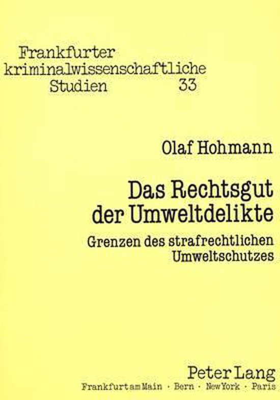 Das Rechtsgut der Umweltdelikte - cover