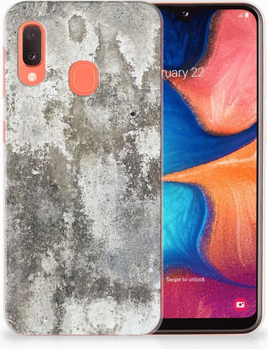 Samsung Galaxy A20e TPU Siliconen Hoesje Beton Print