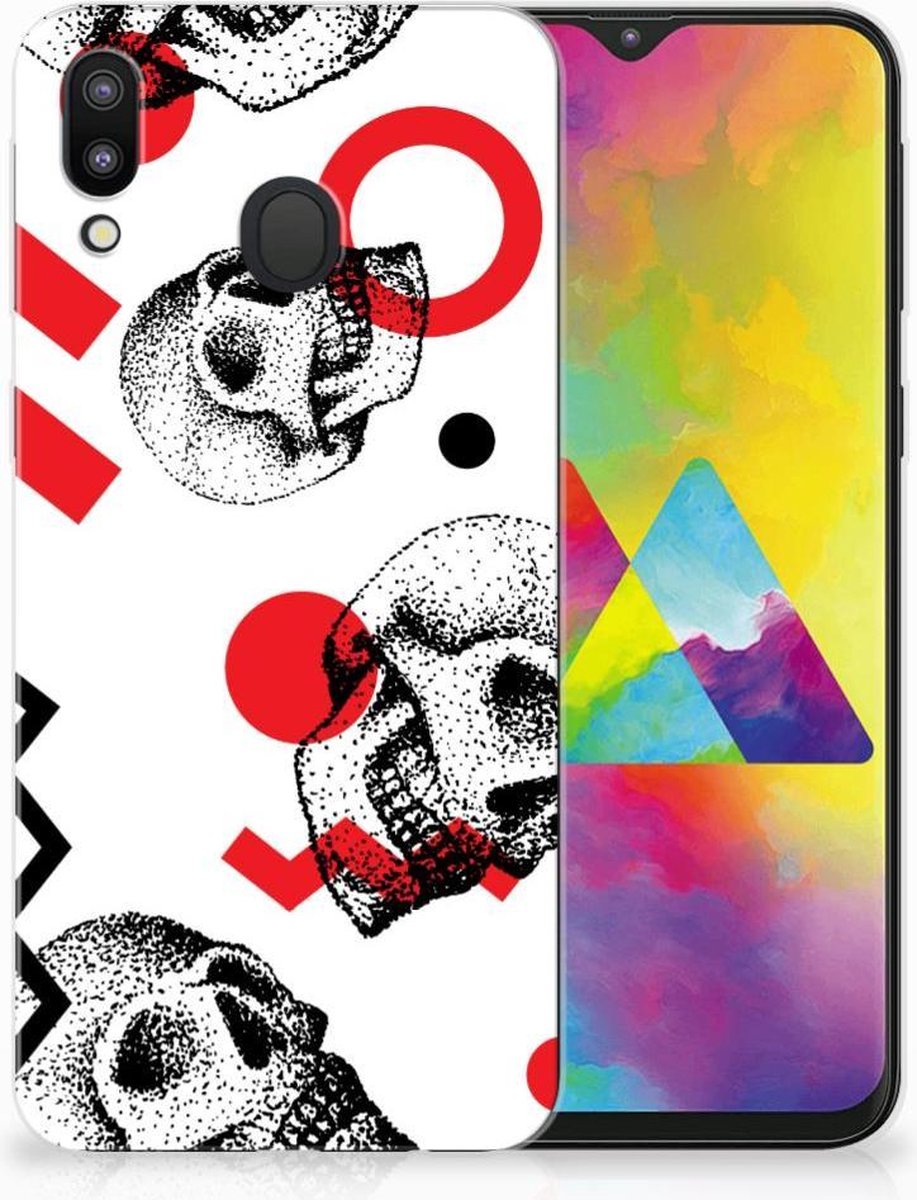 TPU Hoesje voor Silicone Back Case Samsung Galaxy M20 (Power) Skull Red