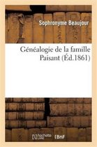 Histoire- Généalogie de la Famille Paisant