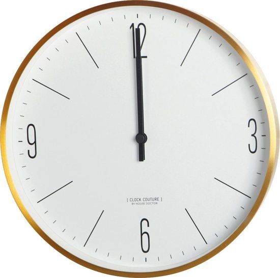 House Doctor Clock Couture - Klok - Rond - Aluminium - �30 cm - Wit