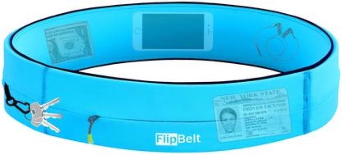 Flipbelt Zipper Lichtblauw - Running belt - Hardloopriem - S
