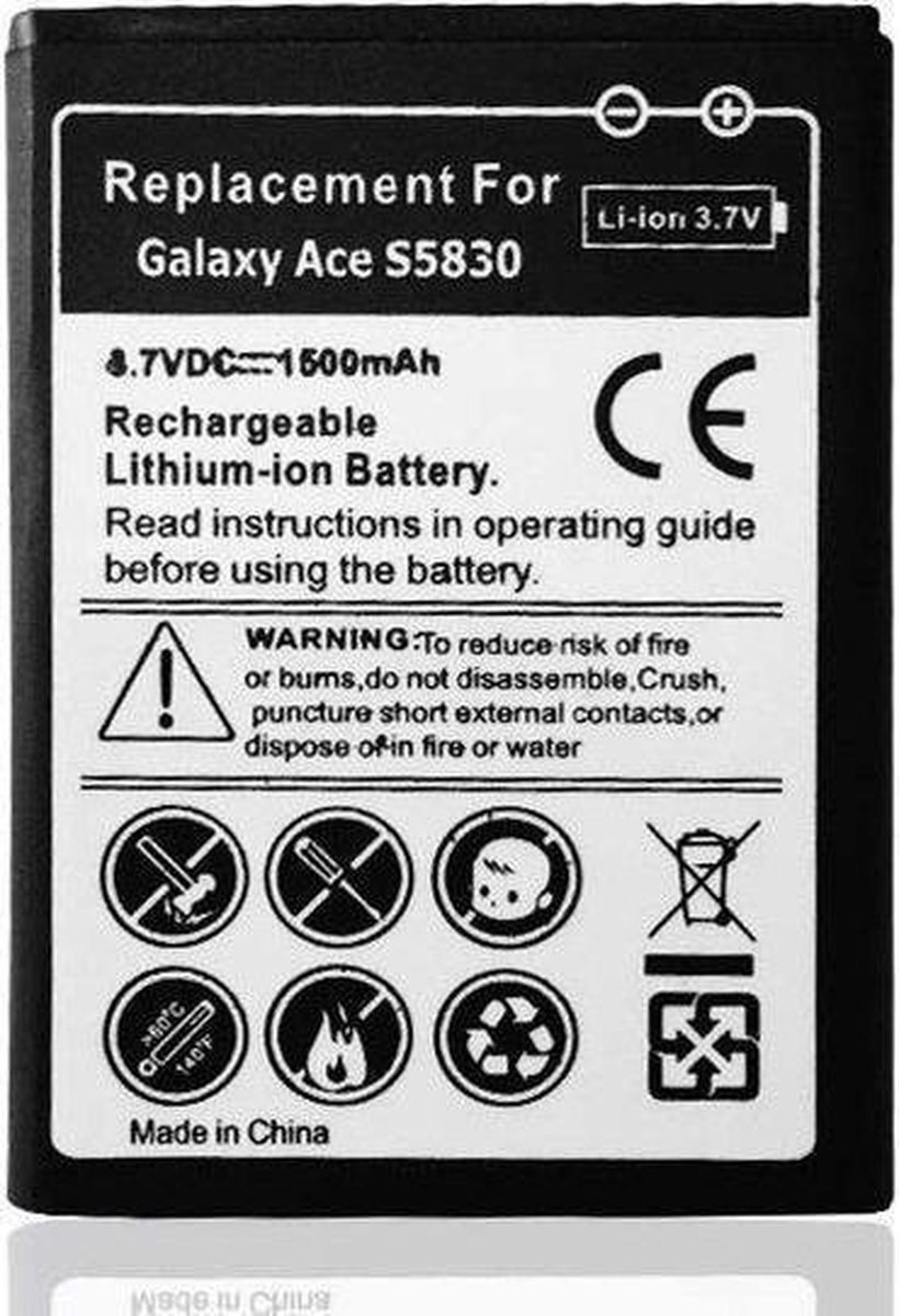 High Capacity Battery Batterij voor Samsung Galaxy Ace S5830 Galaxy Gio  S5660 1500 mAh | bol.com