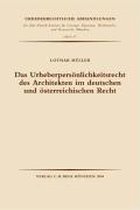 Das Urheberpersönlichkeitsrecht des Architekten im deutschen und österreichischen Recht