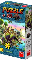 Dino puzzel 60 stuks met figuur Stegosaurus