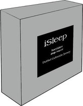 iSleep Dubbel Jersey Hoeslaken - Litsjumeaux XXL - 210x220/230 cm - Grijs