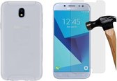 MP Case glasfolie tempered screen protector gehard glas voor Samsung Galaxy J5 2017 + Gratis Transparant TPU case hoesje voor Samsung Galaxy J5 2017