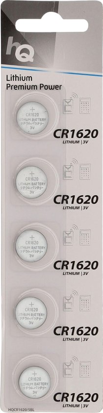 HQ Lithium Knoopcel Batterij CR1620 3 V 5-Blister | bol.com