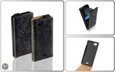 Vintage Flip Case Leder Cover Hoesje Sony Xperia J Dark
