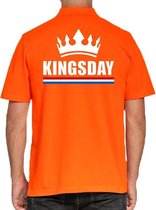 Koningsdag poloshirt / polo t-shirt Kingsday oranje voor heren - Koningsdag kleding/ shirts S