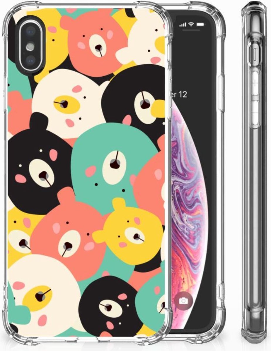 Back Cover voor Apple iPhone X | Xs Stevig Bumper Hoesje Bears op Prijzenvolger.com