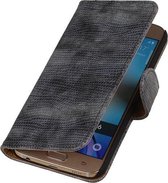 Étui Portefeuille Samsung Galaxy S7 Plus Grijs Mini Snake Book Type