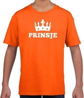 Oranje Prinsje met kroon t-shirt jongens M (134-140)