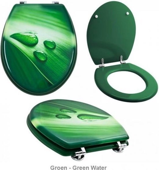 excelleren Vervolg hoorbaar WC Bril met print, toiletbril-Groen - green water | bol.com