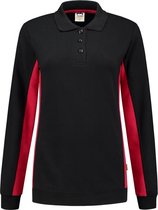 Tricorp polosweater bi-color dames - 302002 - zwart / rood - maat S