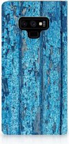 Samsung Galaxy Note 9 Uniek Standcase Hoesje Wood Blue