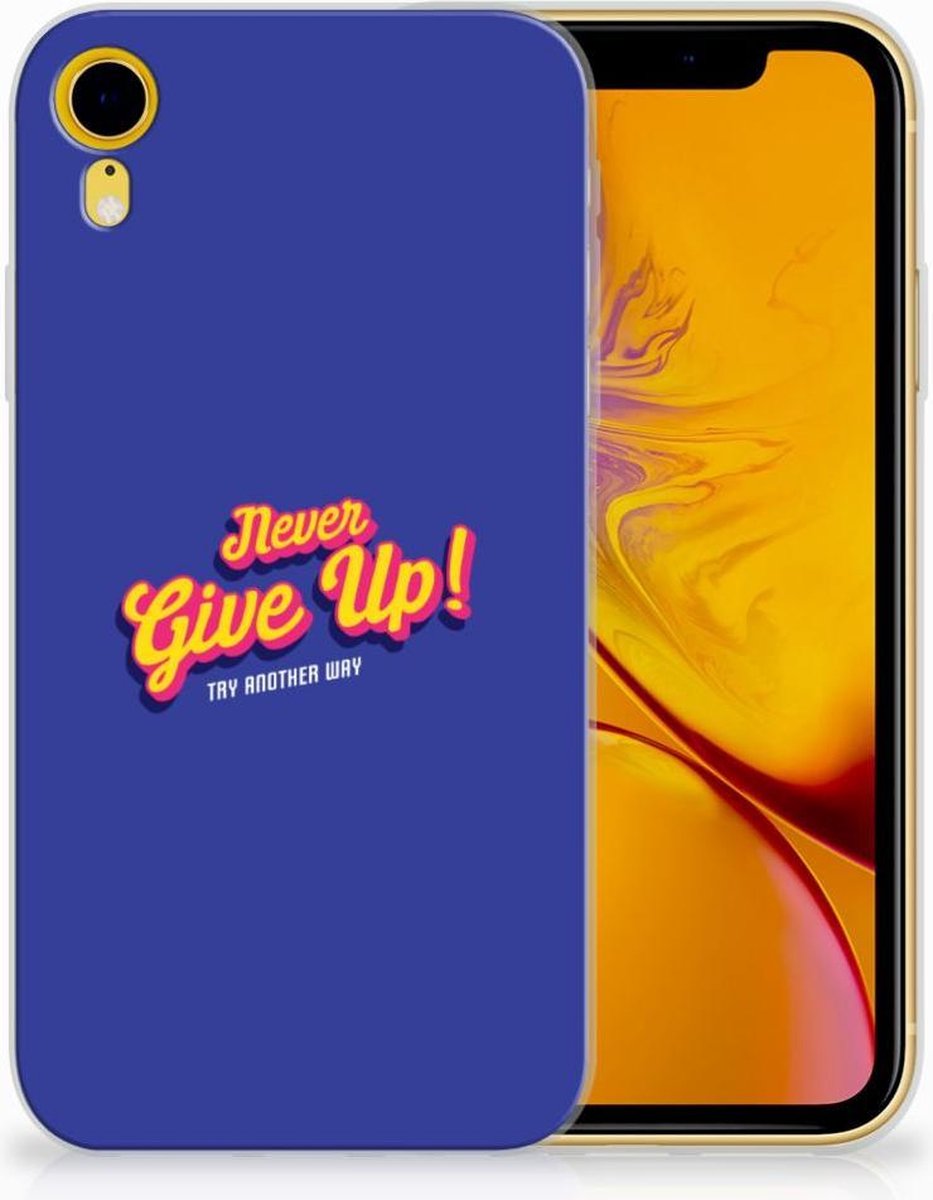 Apple iPhone Xr Siliconen hoesje met naam Never Give Up