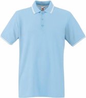 Fruit of the Loom Polo Tipped Sky Blue/White XXL