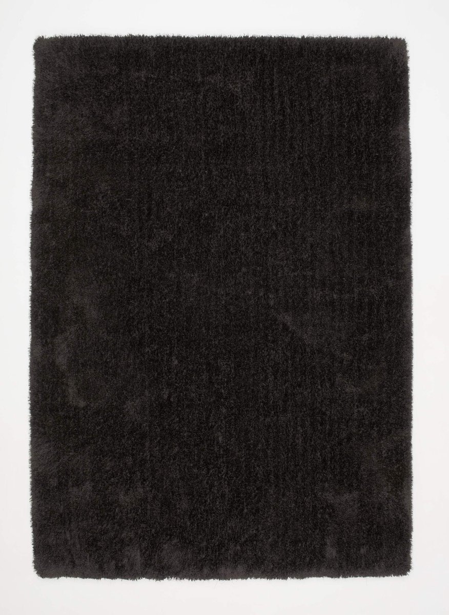 DÉJA Living Vloerkleed 160x230cm - Hoogpolig Antraciet Stof - Lavar