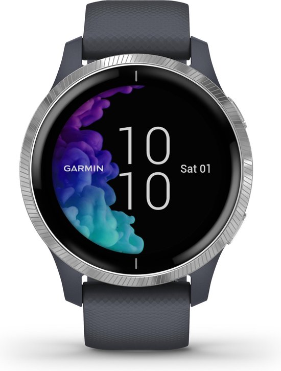 Garmin Venu Health - Smartwatch - Amoled touchscreen - Stappenteller - 5 dagen batterij - 43mm - Blue Granite
