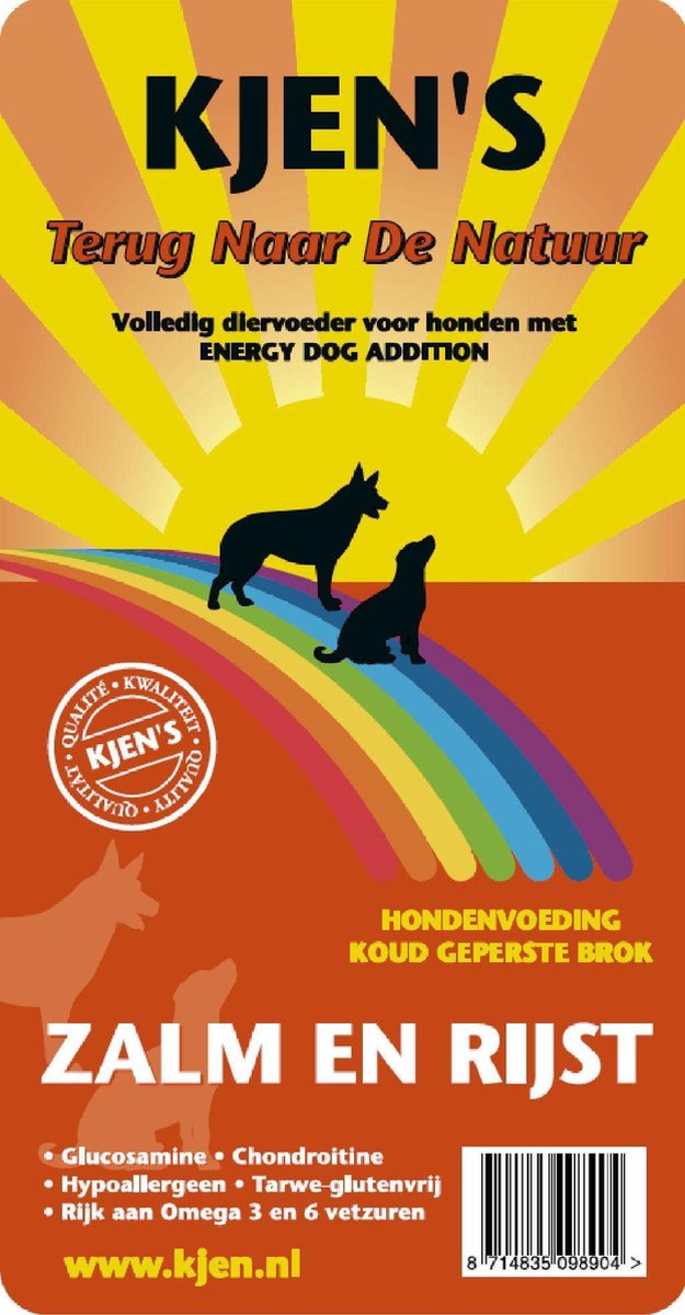 Kjen's geperst hondenvoer Zalm & Rijst 15 kg - Hond