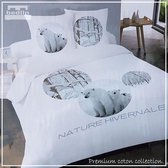 Dekbedovertrek 240 x 220 cm Premium Katoen Lits-Jumeaux  Bedlin Nature Hivernale