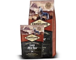Carnilove Adult granenvrij hondenvoer Lam & Wild zwijn 12kg met 70% vlees 12 kg + 1,5 kg gratis