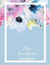 Film Storyboard Notebook: Film Notebook Clapperboard and Frame Sketchbook Template Panel Pages for Storytelling Story Drawing & 4 Frames Per Pag