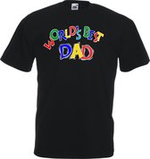 Heren T-shirt - World�s Best Dad - zwart - maat L