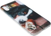 ADEL Siliconen Back Cover Geschikt voor iPhone XS/X - Berner Sennenhond