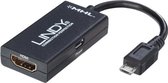 Lindy 41561 tussenstuk voor kabels HDMI Micro USB B Zwart